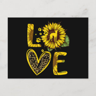 Love Greyhound Sunflower for Hondenliefhebber Gift Briefkaart