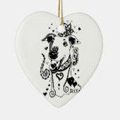 Love Greyhounds Keramisch Ornament (Rechts)