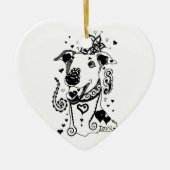 Love Greyhounds Keramisch Ornament (Voorkant)