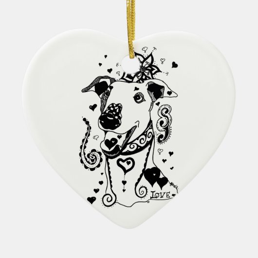 Love Greyhounds Keramisch Ornament (Voorkant)