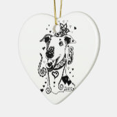 Love Greyhounds Keramisch Ornament (Links)