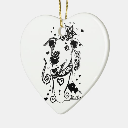 Love Greyhounds Keramisch Ornament (Links)