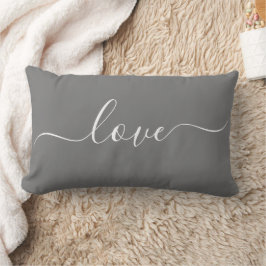 LOVE | Grijze en Witte Omkeerbare Lendenkussen Kussen