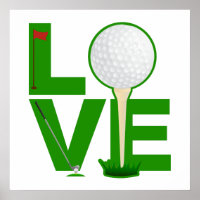 LOVE groene letters voor Golfafdruk