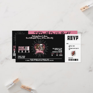 Love Groove Rock and Roll Wedding Invitation Kaart