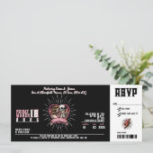 Love Groove Rock and Roll Wedding Invitation Kaart (Staand voorkant)