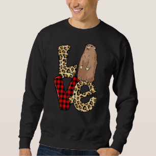 Love Groundhog Leopard Heart Happy Groundhog Day W Trui