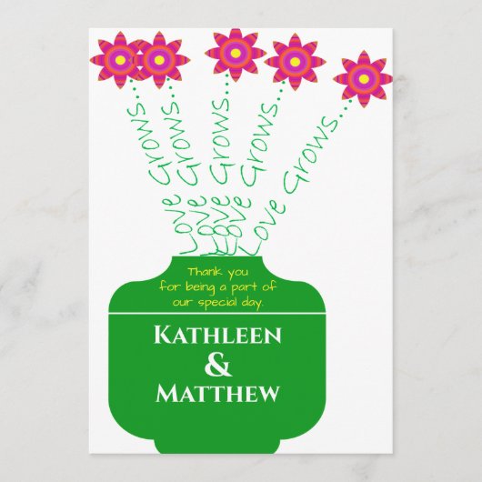 "Love Grows" Bright Floral Wedding Programs Programmakaart (Voorkant)