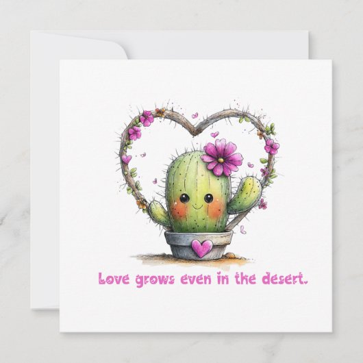 Love Grows Even in the Desert – Greeting Card Kaart (Voorkant)