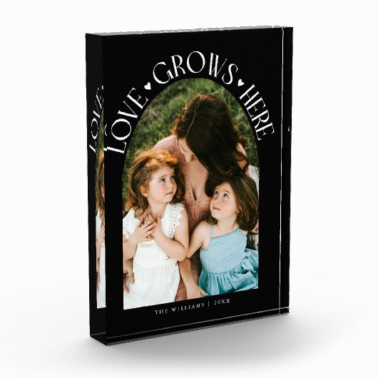 Love Grows Here Modern Arch Black Fotoblokken (Links)