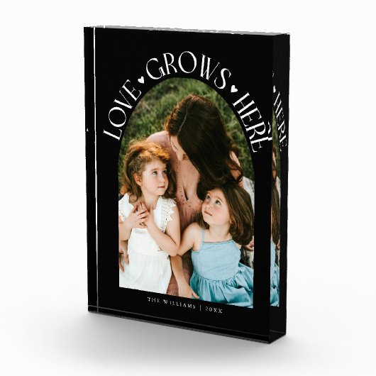 Love Grows Here Modern Arch Black Fotoblokken (Rechts)