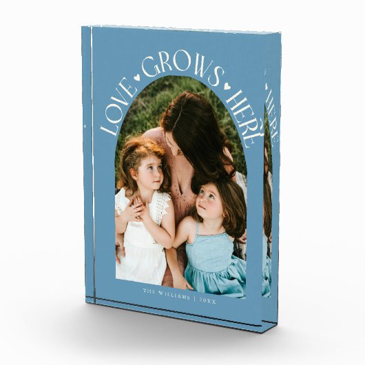 Love Grows Here Modern Arch Denim Blue Fotoblokken (Rechts)