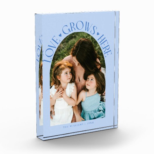 Love Grows Here Modern Arch Icy Blue Fotoblokken (Links)