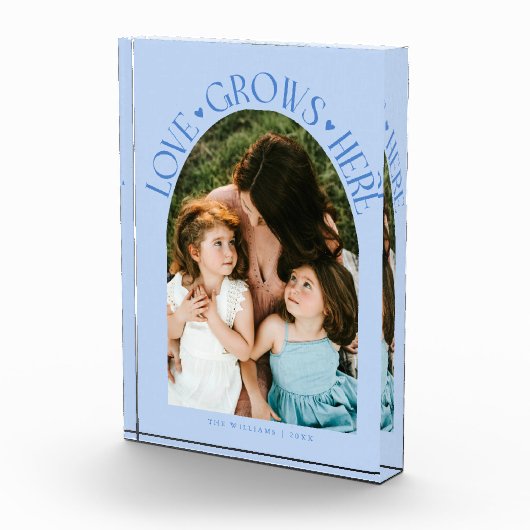 Love Grows Here Modern Arch Icy Blue Fotoblokken (Rechts)