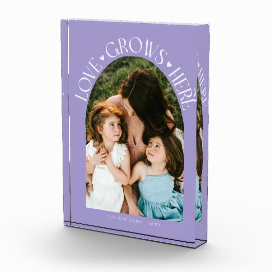 Love Grows Here Modern Arch Lilac Fotoblokken (Rechts)