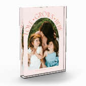 Love Grows Here Modern Arch Peach Fotoblokken (Links)