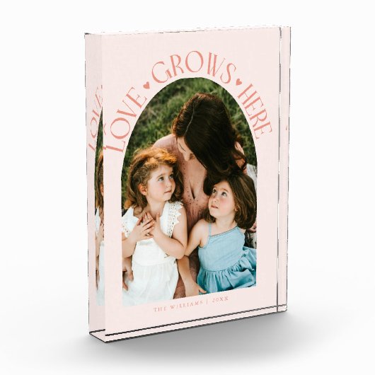 Love Grows Here Modern Arch Peach Fotoblokken (Links)