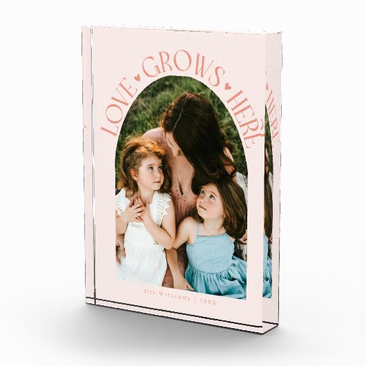 Love Grows Here Modern Arch Peach Fotoblokken (Rechts)