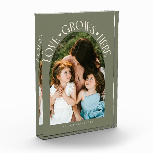 Love Grows Here Modern Arch Sage Green Fotoblokken (Links)
