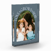 Love Grows Here Modern Arch Slate Blue Fotoblokken (Links)