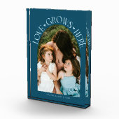 Love Grows Here Moderne Boog Teal Fotoblokken (Rechts)