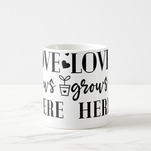 Love Grows Here Plants Flower Lover Gardening Gard Koffiemok (Center)