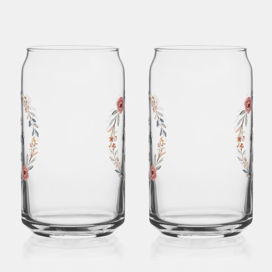 "Love Grows Here" with Floral Wreath Blikvorm Glas (Links)