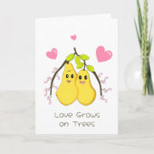 Love Grows on Trees – Cute Pear Couple Valentine’s Feestdagen Kaart (Voorkant)