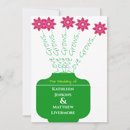"Love Grows" Uitnodiging tot een braal huwelijk (Voorkant)