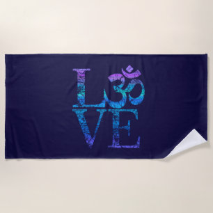 LOVE Grunge OM Symbool Spiritualiteit Yoga Strandlaken