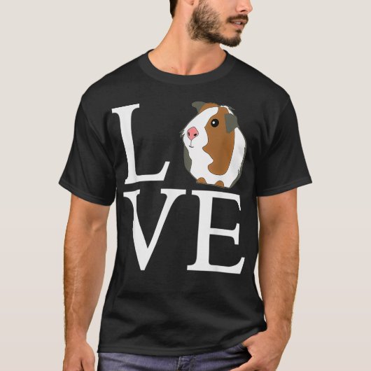 LOVE Guinea Pig Cute Gerbil T-shirt (Voorkant)