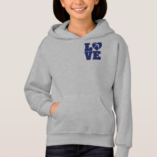 Love Gymnastics Girls' Basic Zip Hoodie (Voorkant)