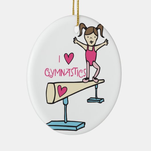 Love Gymnastics Keramisch Ornament (Rechts)