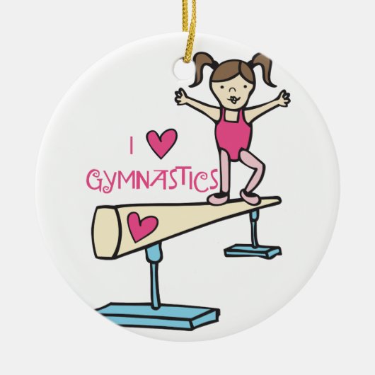 Love Gymnastics Keramisch Ornament (Voorkant)