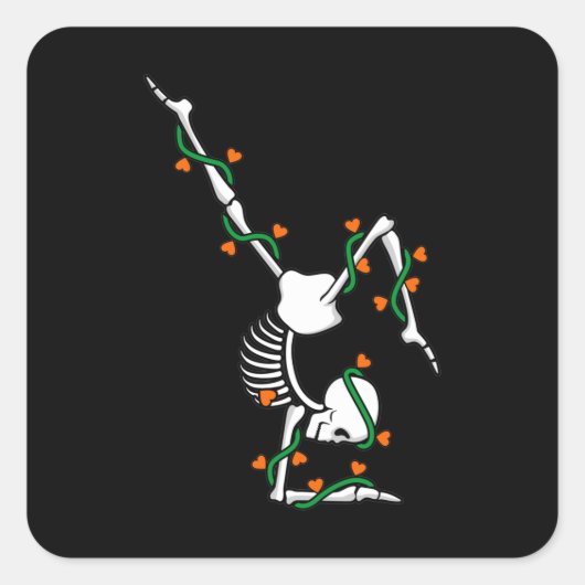 Love Gymnastics Skeleton Gymnast Gymnastic Lover G Vierkante Sticker (Voorkant)