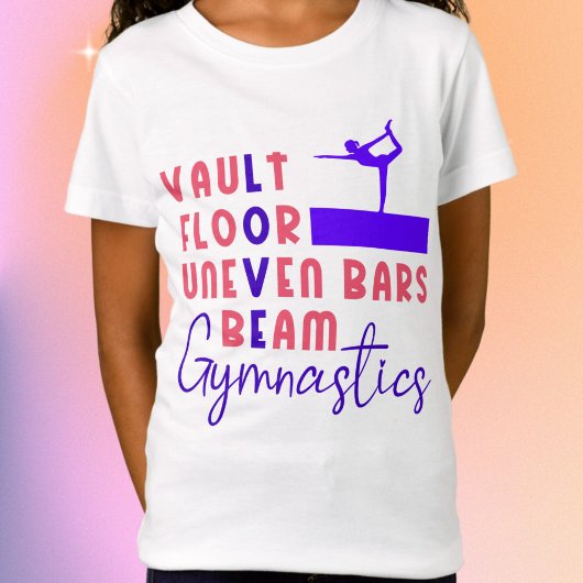 Love Gymnastics Vault, Bars, Beam, Floor Coral T-shirt