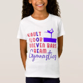 Love Gymnastics Vault, Bars, Beam, Floor Coral T-shirt (Voorkant)
