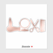 LOVE Hair Stylist Schaar Salon Kapper Sticker (Vel)