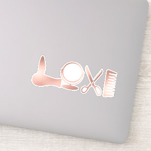 LOVE Hair Stylist Schaar Salon Kapper Sticker