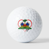Love Haiti Golf Balls, Haïtiaanse vlag, Heart Golfballen (Voorkant)