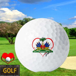 Love Haiti Golf Balls, Haïtiaanse vlag, Heart Golfballen