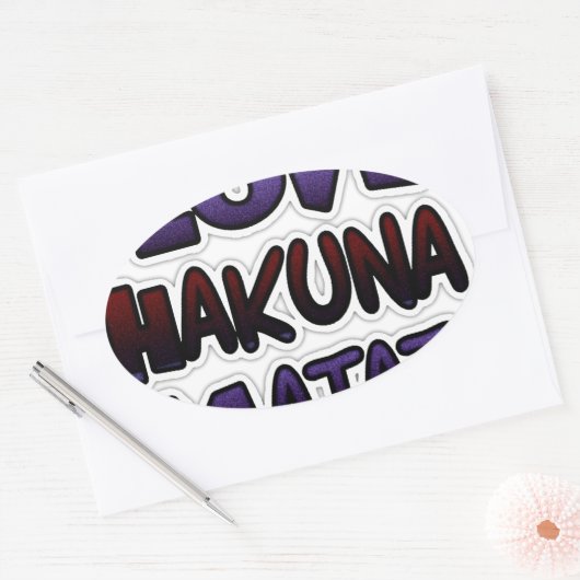 Love Hakuna Matata Gifts Ovale Sticker (Envelop)