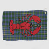 Love Halifax Nova Scotia tartan lobster Golfhanddoek (Horizontaal)