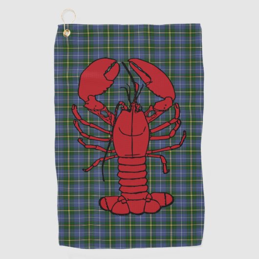 Love Halifax Nova Scotia tartan lobster Golfhanddoek (Voorkant)