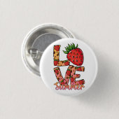 Love Hallo Summer aardbery Button (Voorkant /achterkant)