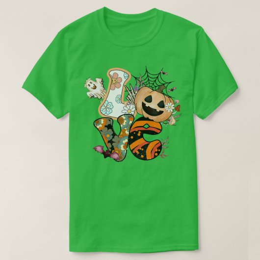 Love Halloween, Cute Graphic Tee, Retro Pumpkin Gh T-shirt (Design voorkant)