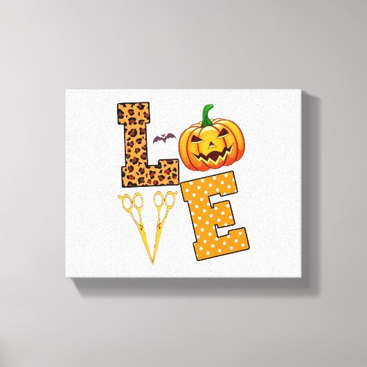 Love Halloween Haarstylist Canvas Afdruk (Voorkant)