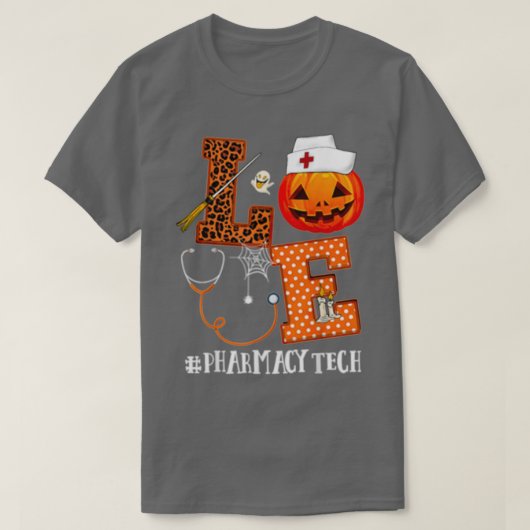 Love Halloween Pharmacy Tech Life T-shirt (Design voorkant)