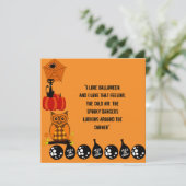 Love Halloween Quote Spooky Owl Pumpkin Kaart (Staand voorkant)