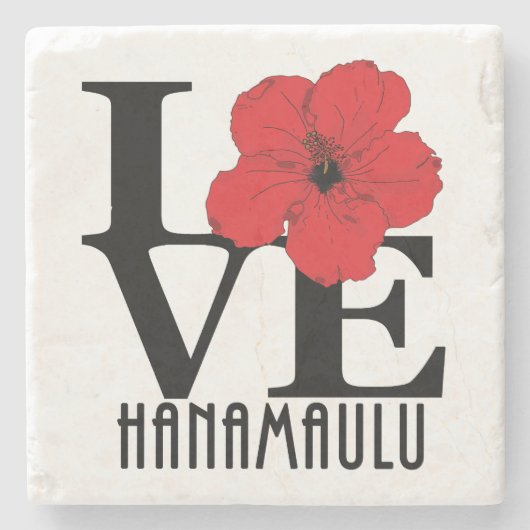 LOVE Hanamaulu Hawaii Stenen Onderzetter (Voorkant)